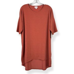 Lularoe Irma Top Womens Size M Orange Short Sleeves NWT